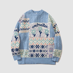 Tribal Pattern Jacquard Knit Sweater