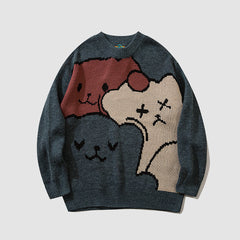 Bear Line Print Sweater