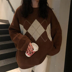 Japanischer Pullover mit Argyle-Muster