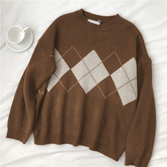 Japanischer Pullover mit Argyle-Muster