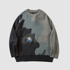 Sailboat Embroidery Sweater