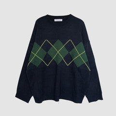 Japanischer Pullover mit Argyle-Muster