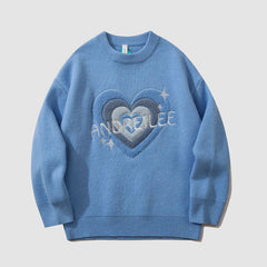 Heart Embroidery Knit Sweater