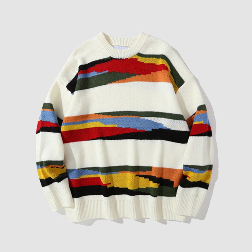 Multicolor Stripe Knit Sweater