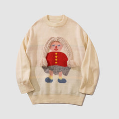 Cartoon Doll Knitted Sweater