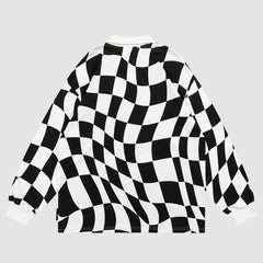Sudadera con letras bordadas a cuadros