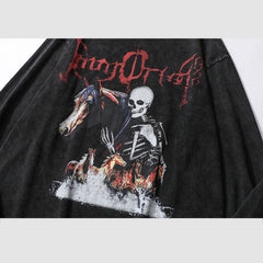 Sudadera con estampado de esqueleto del diablo