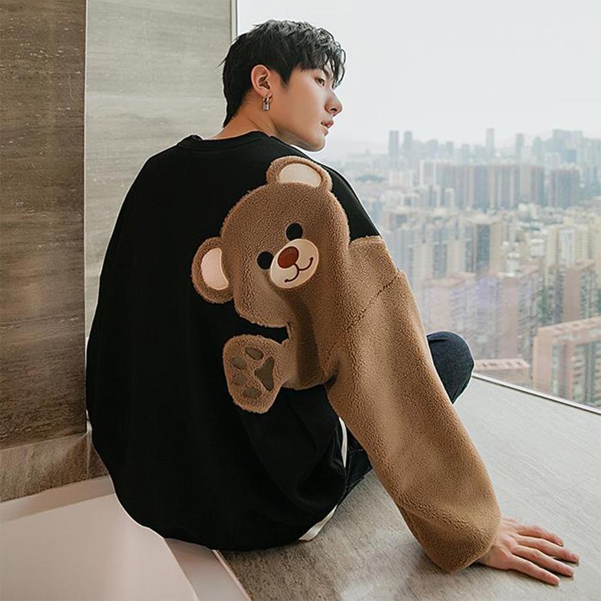 Hello Bear Print Sweatshirt