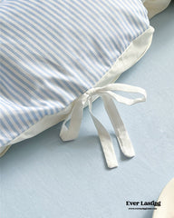 Sweet Bow Striped Bedding Set - Blue