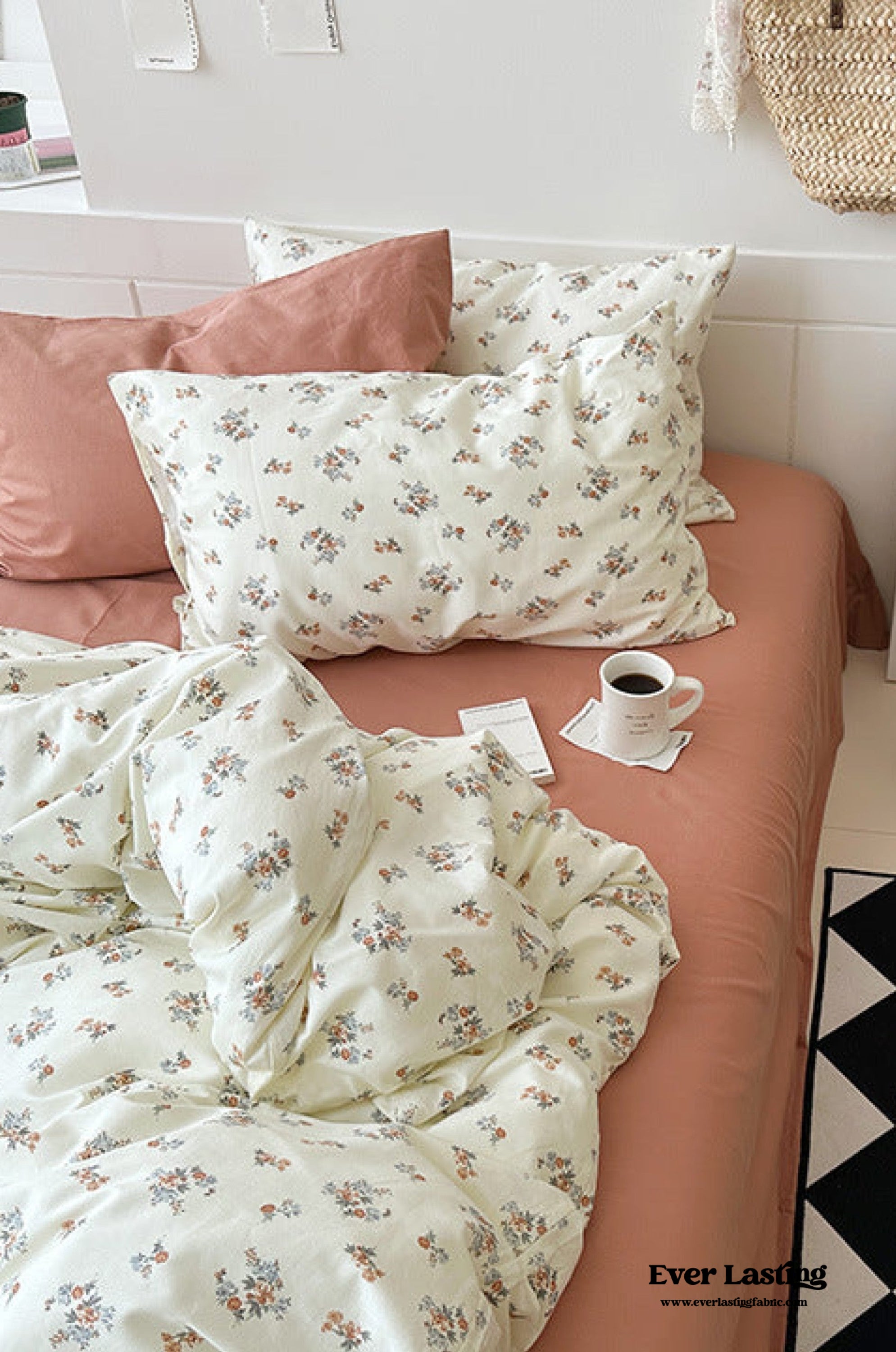Sweet Floral Bedding Set - Cream