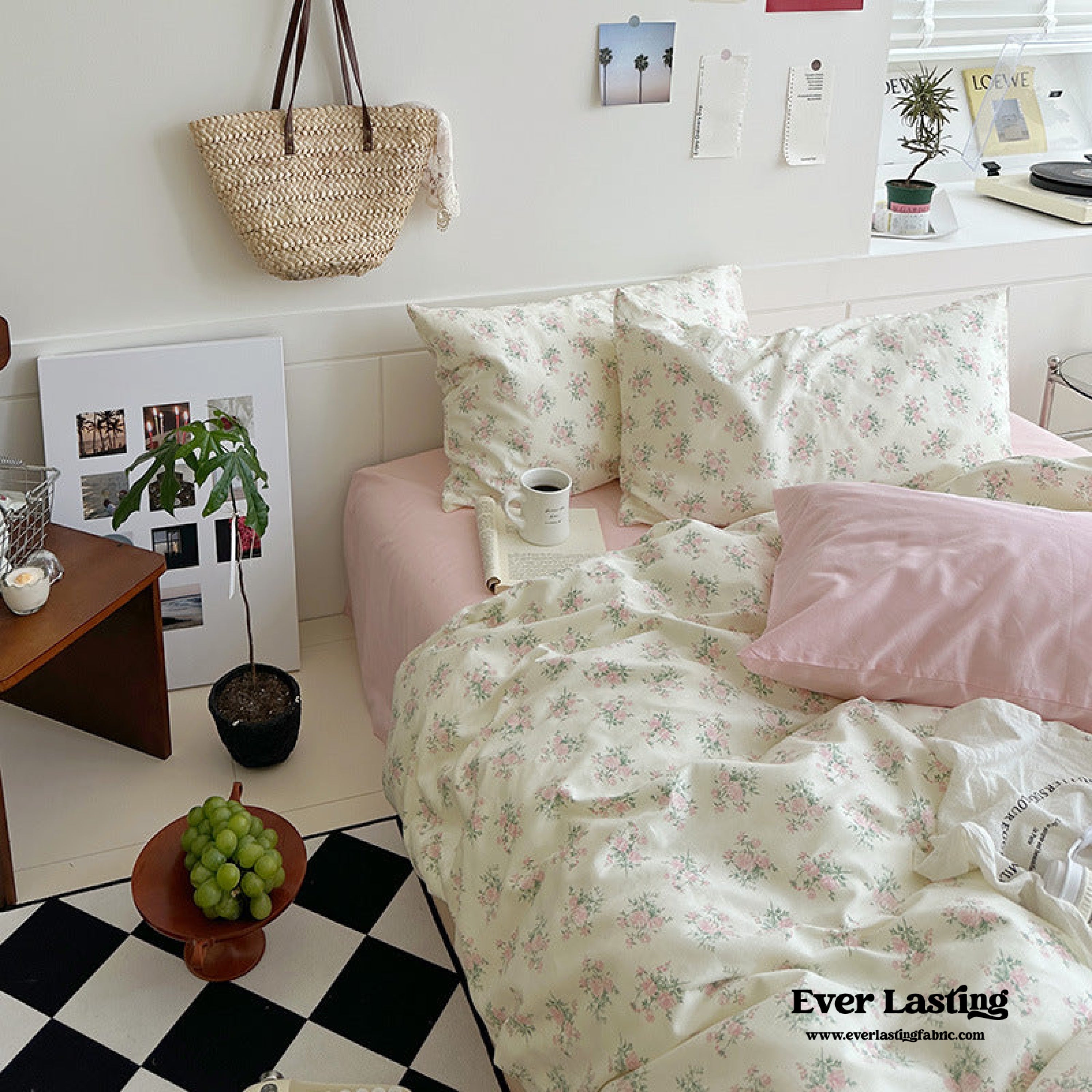Sweet Floral Bedding Set - Cream