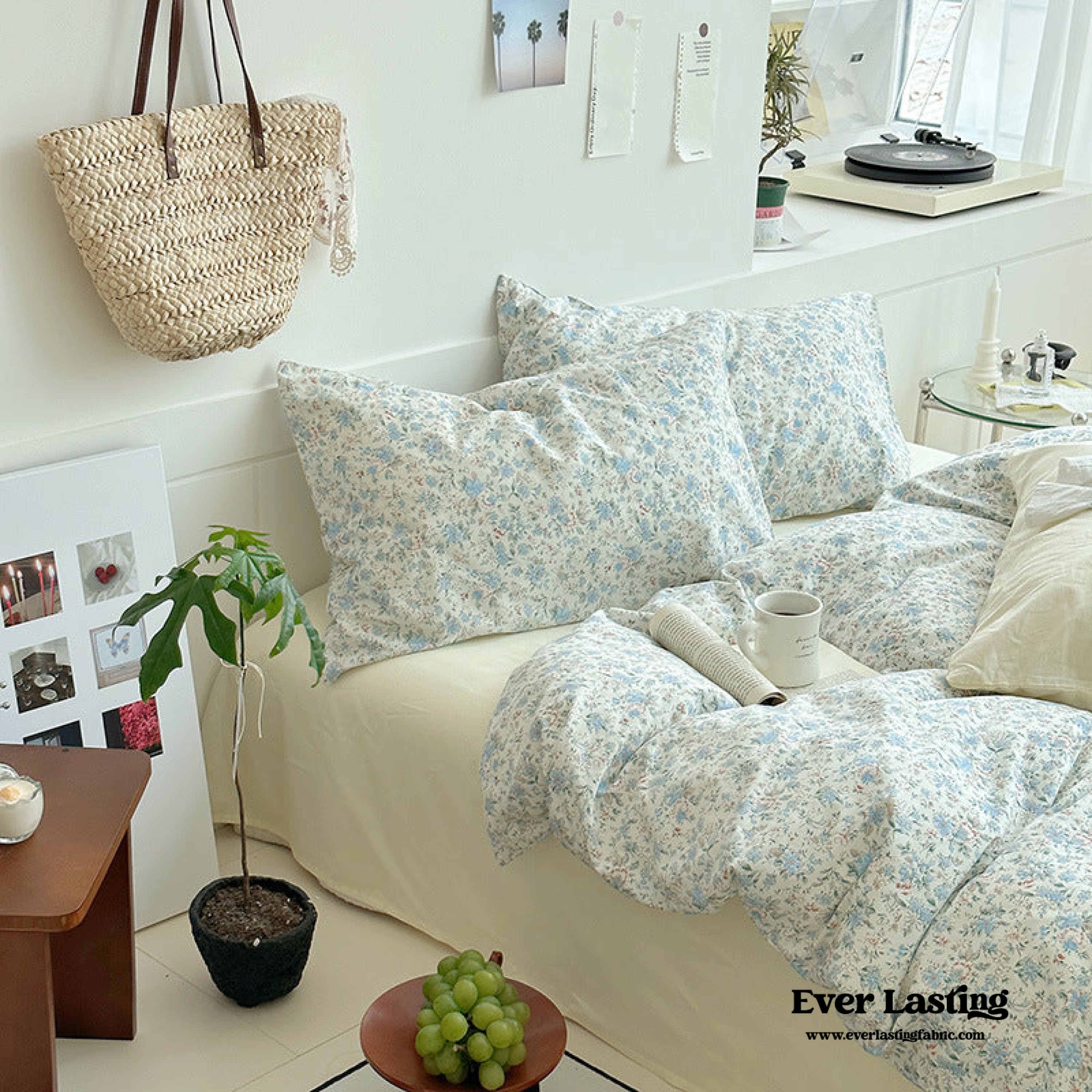 Sweet Floral Bedding Set - Cream