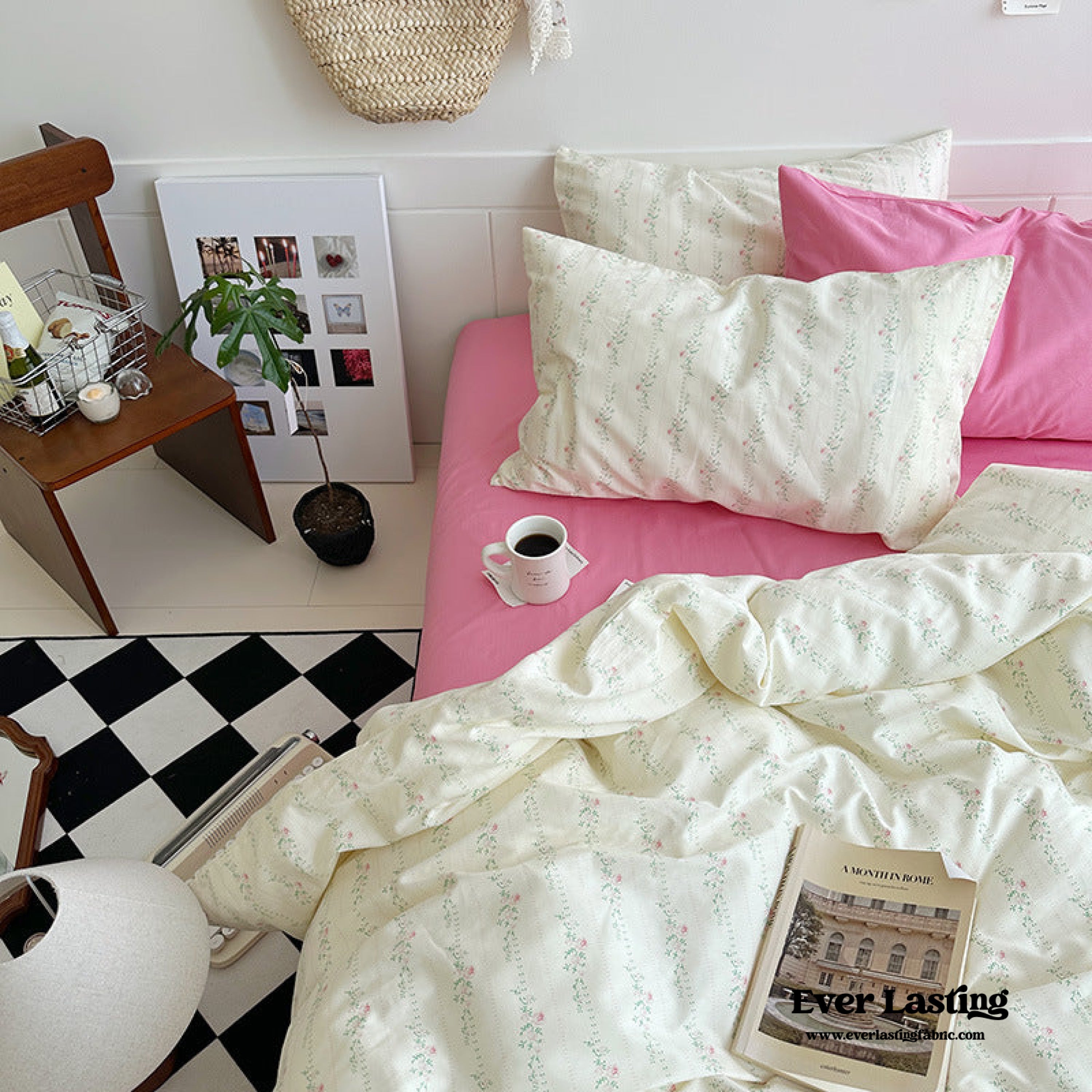 Sweet Floral Bedding Set - Cream