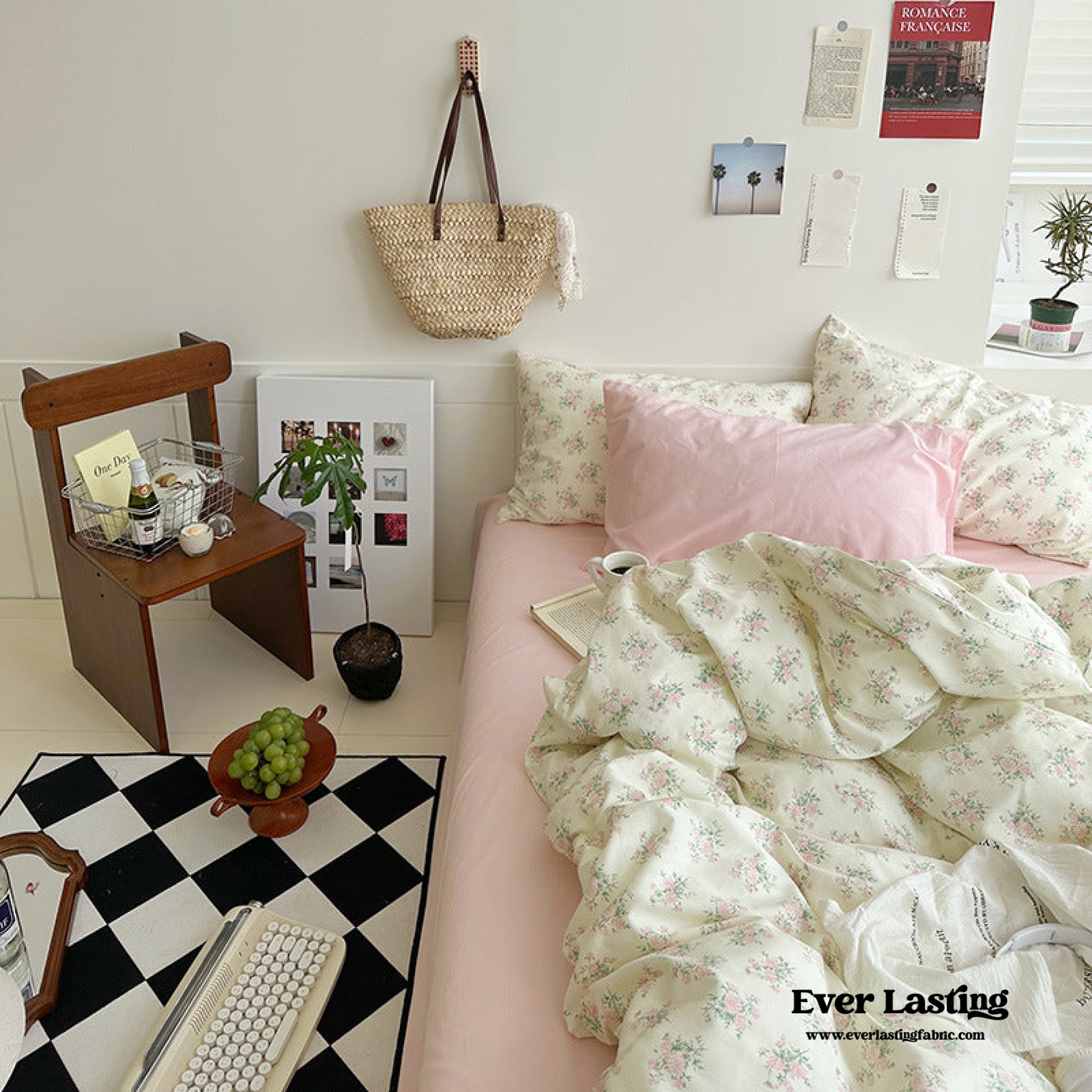 Sweet Floral Bedding Set - Cream