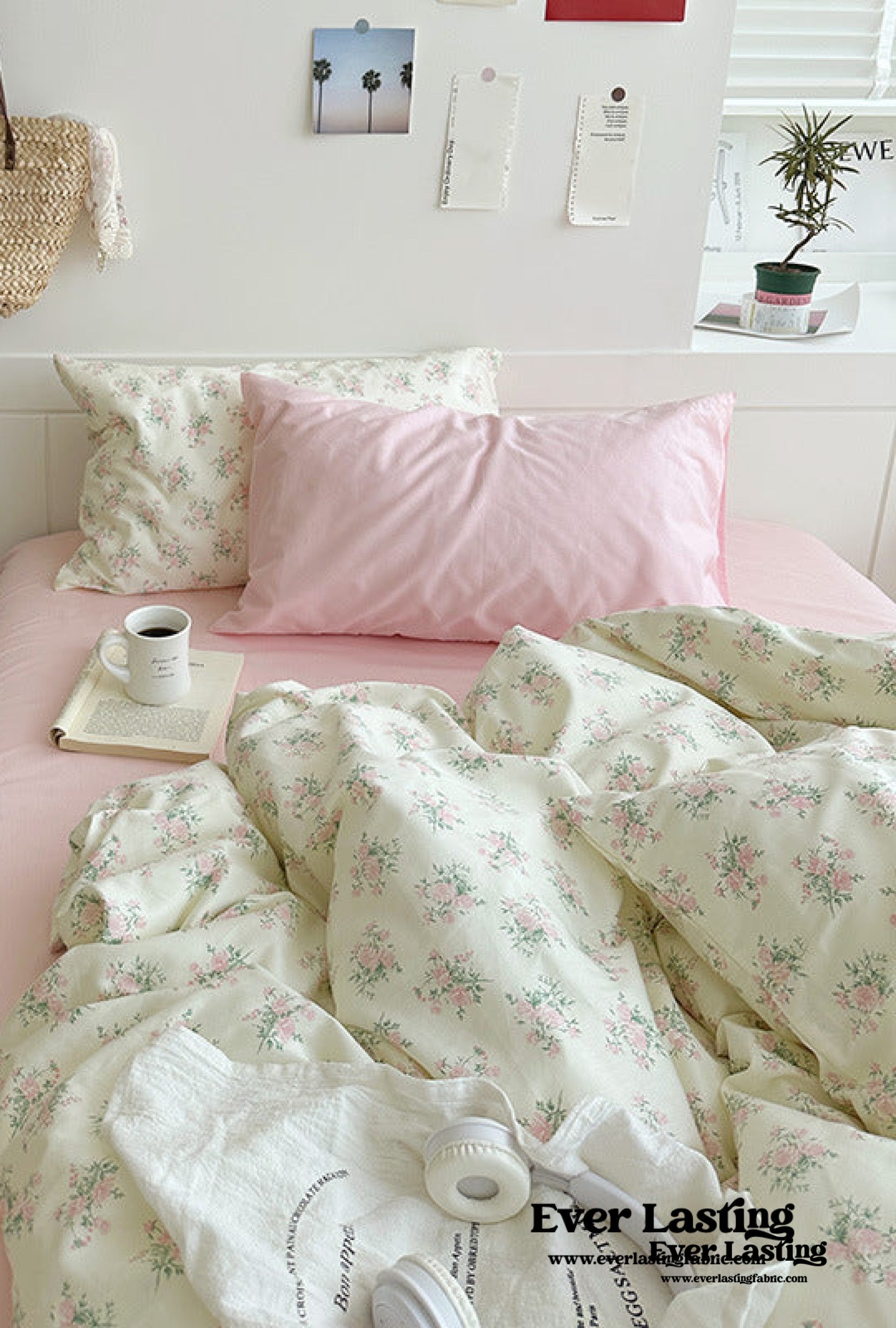 Sweet Floral Bedding Set - Cream