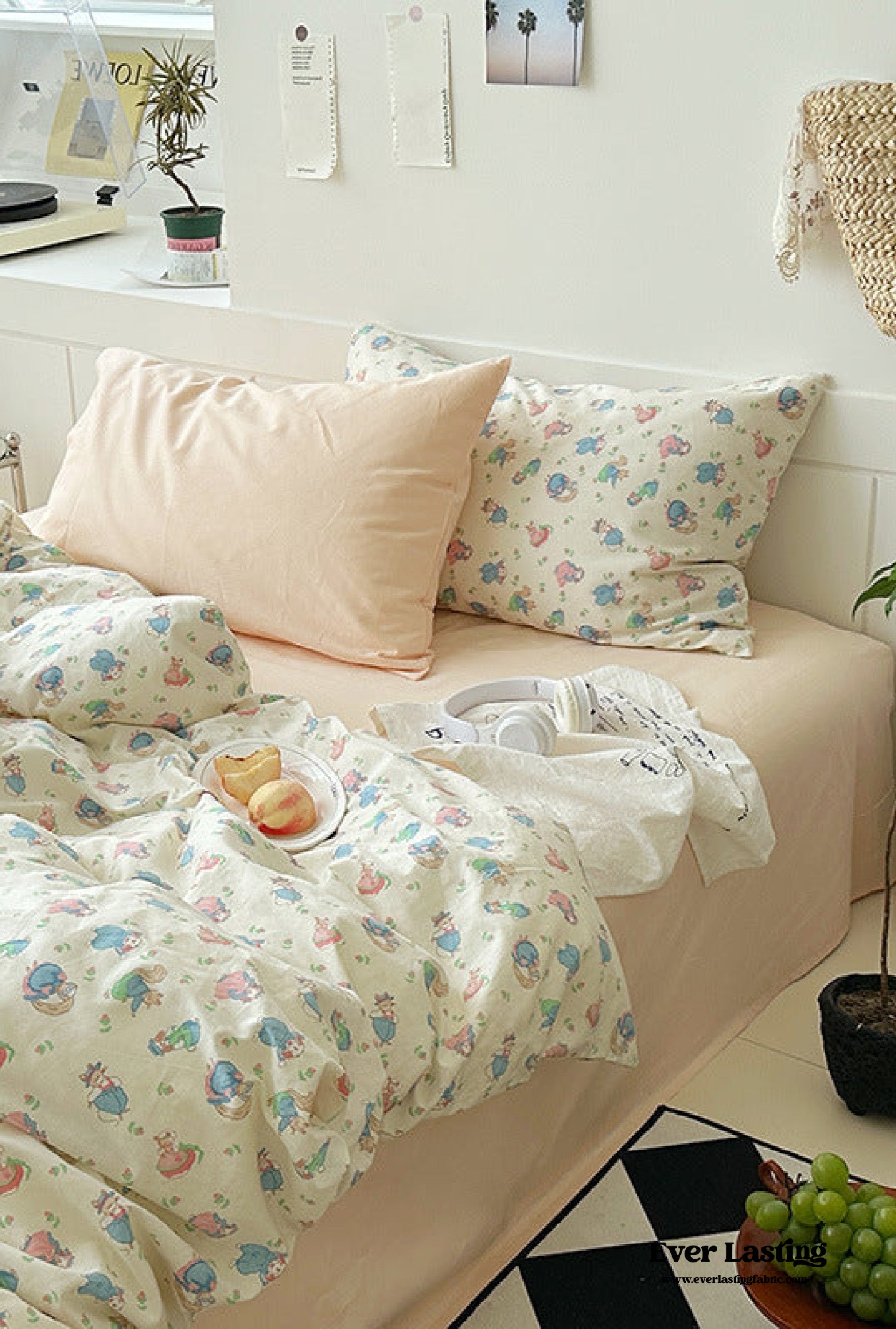 Sweet Floral Bedding Set - Cream
