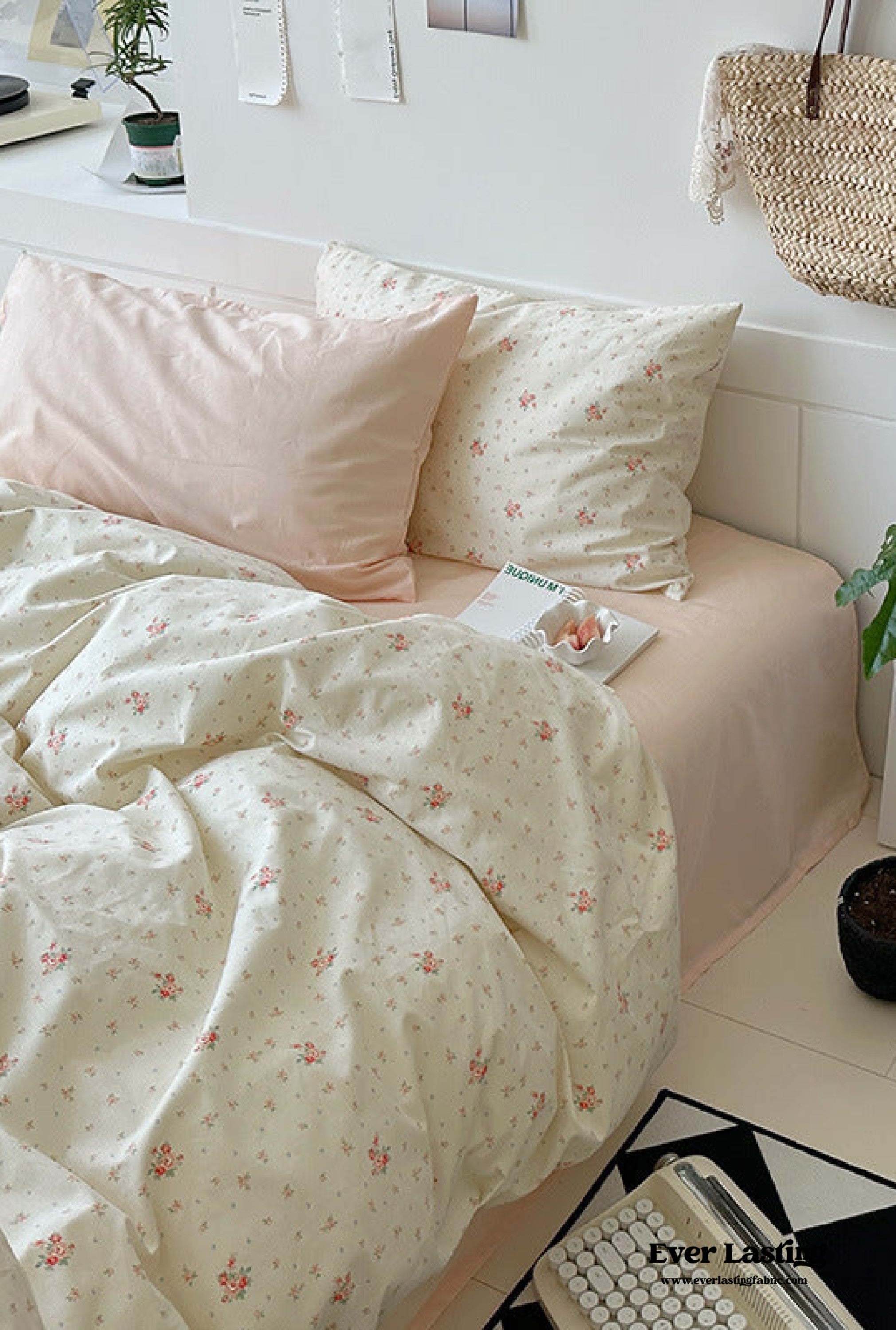 Sweet Floral Bedding Set - Cream