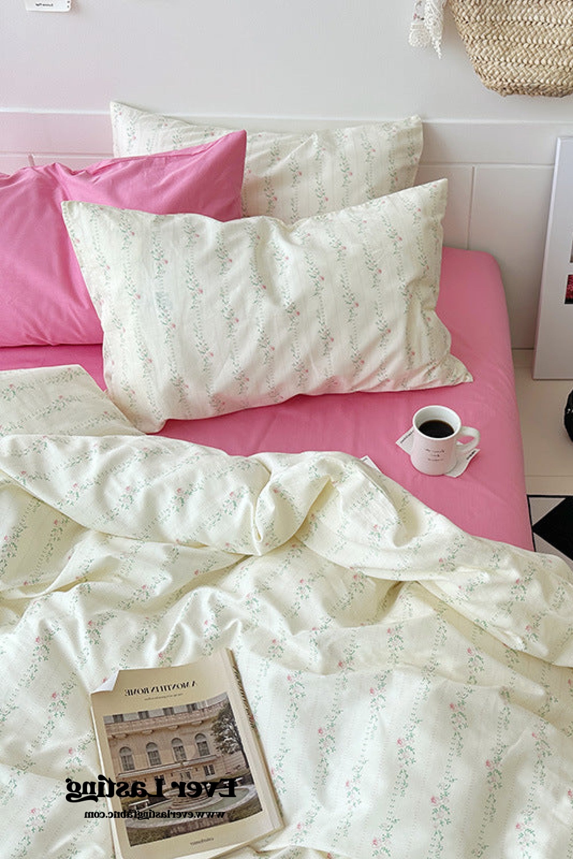 Sweet Floral Bedding Set - Pink