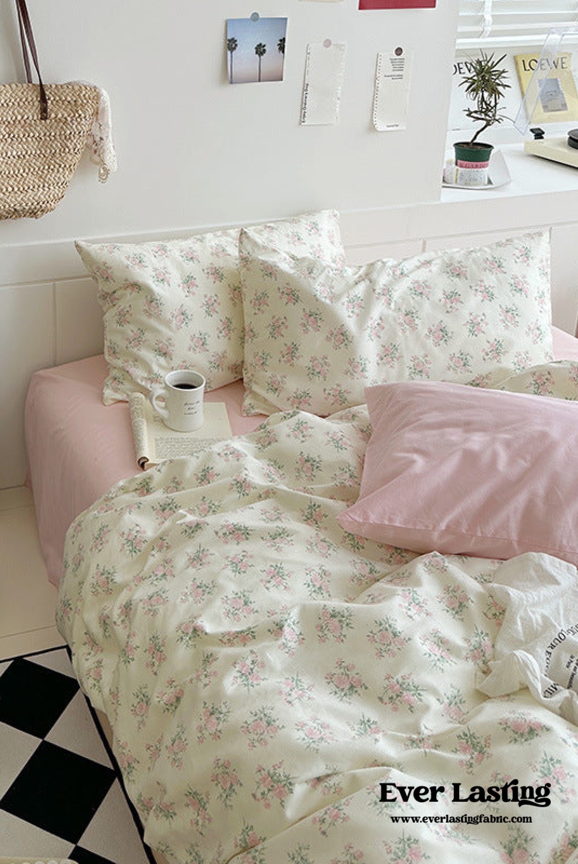 Sweet Floral Bedding Set - Pink