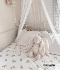 Teddy Duvet Cover - White + Beige