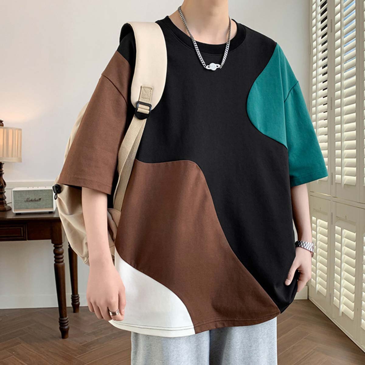 Colorblock Casual Loose T-Shirt