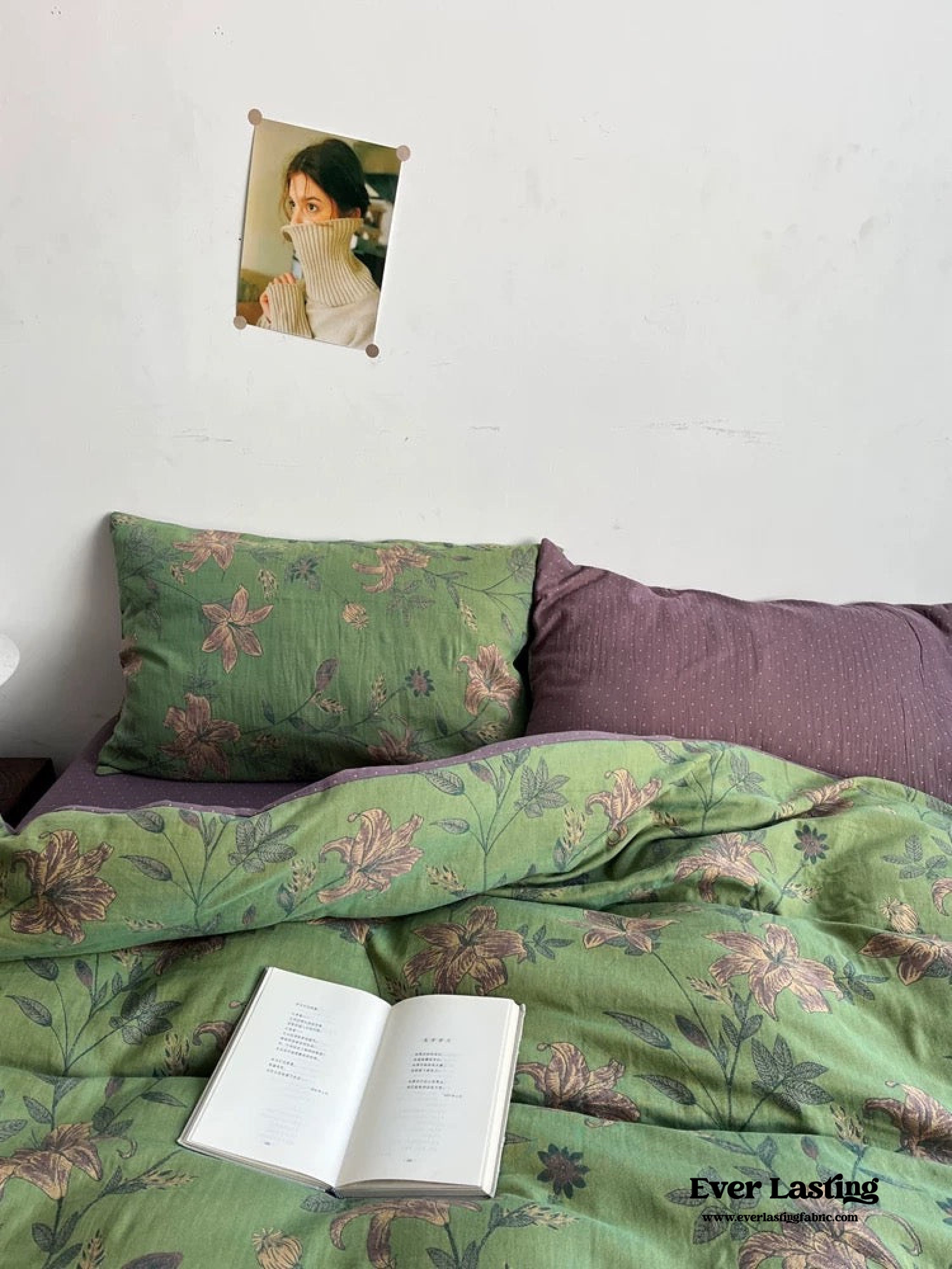 Vibrant Vintage Double Layered Floral Bedding Set
