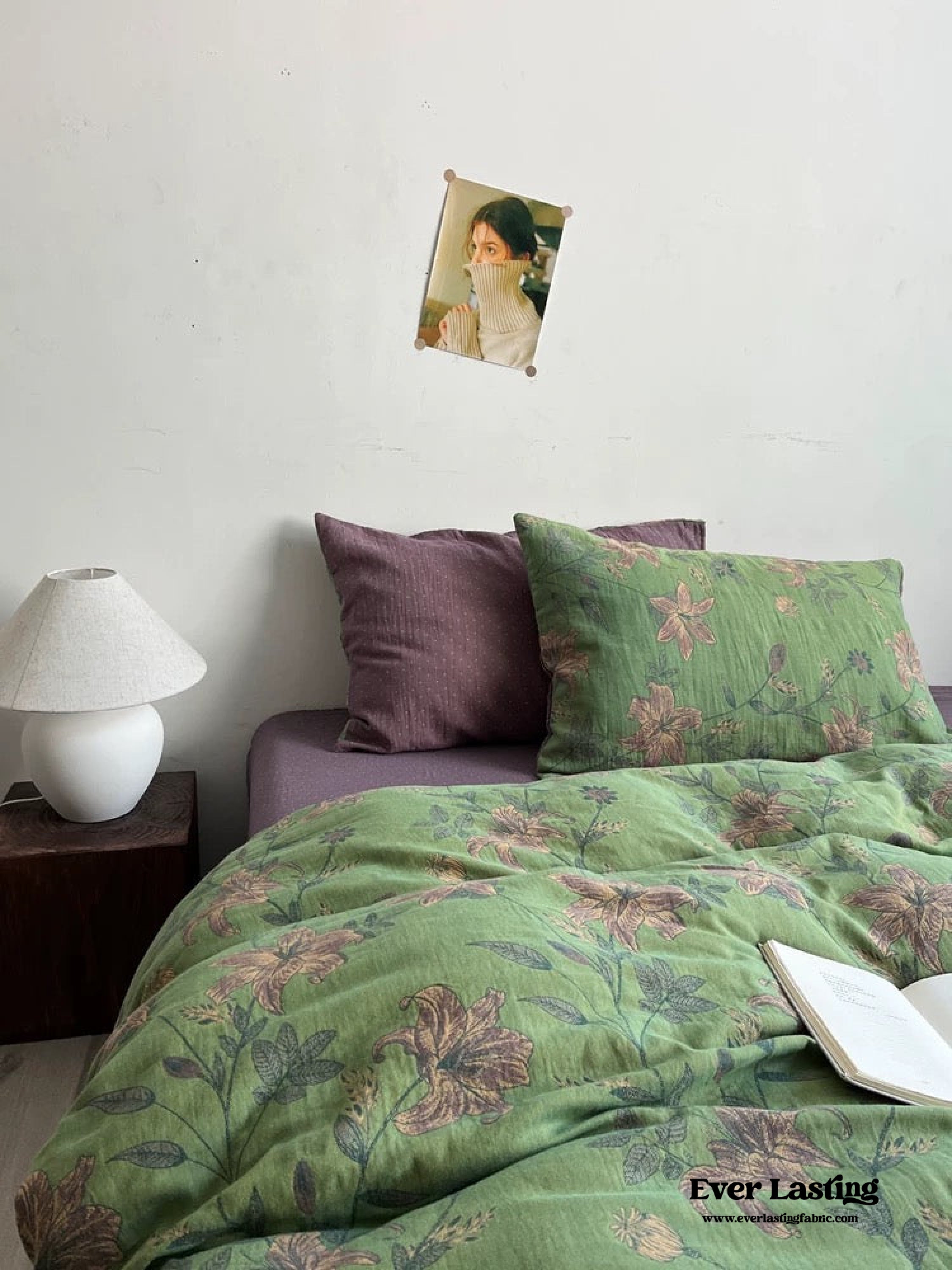 Vibrant Vintage Double Layered Floral Bedding Set