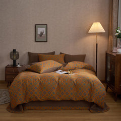 Vibrant Vintage Double Layered Floral Bedding Set
