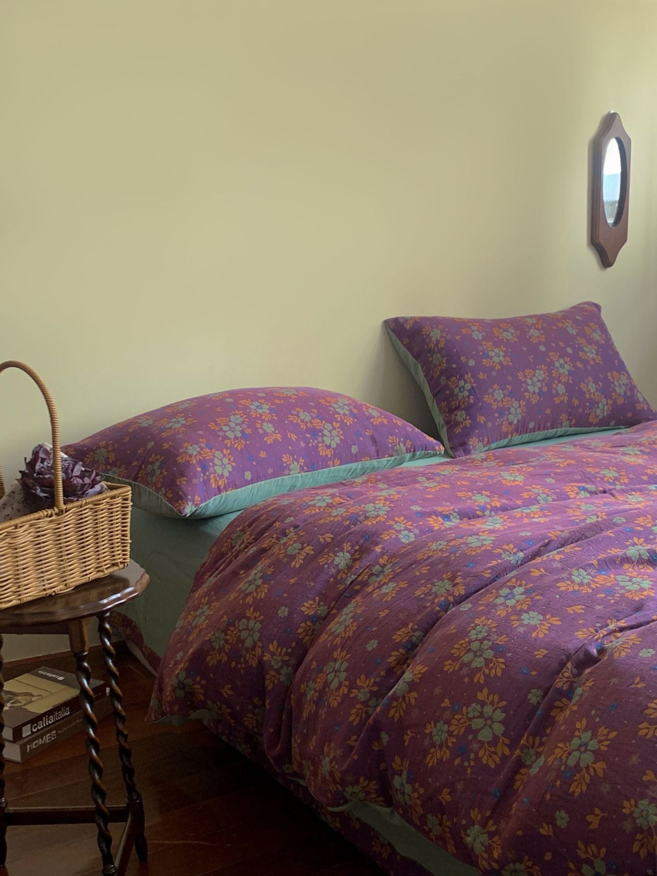 Vibrant Vintage Double Layered Floral Bedding Set