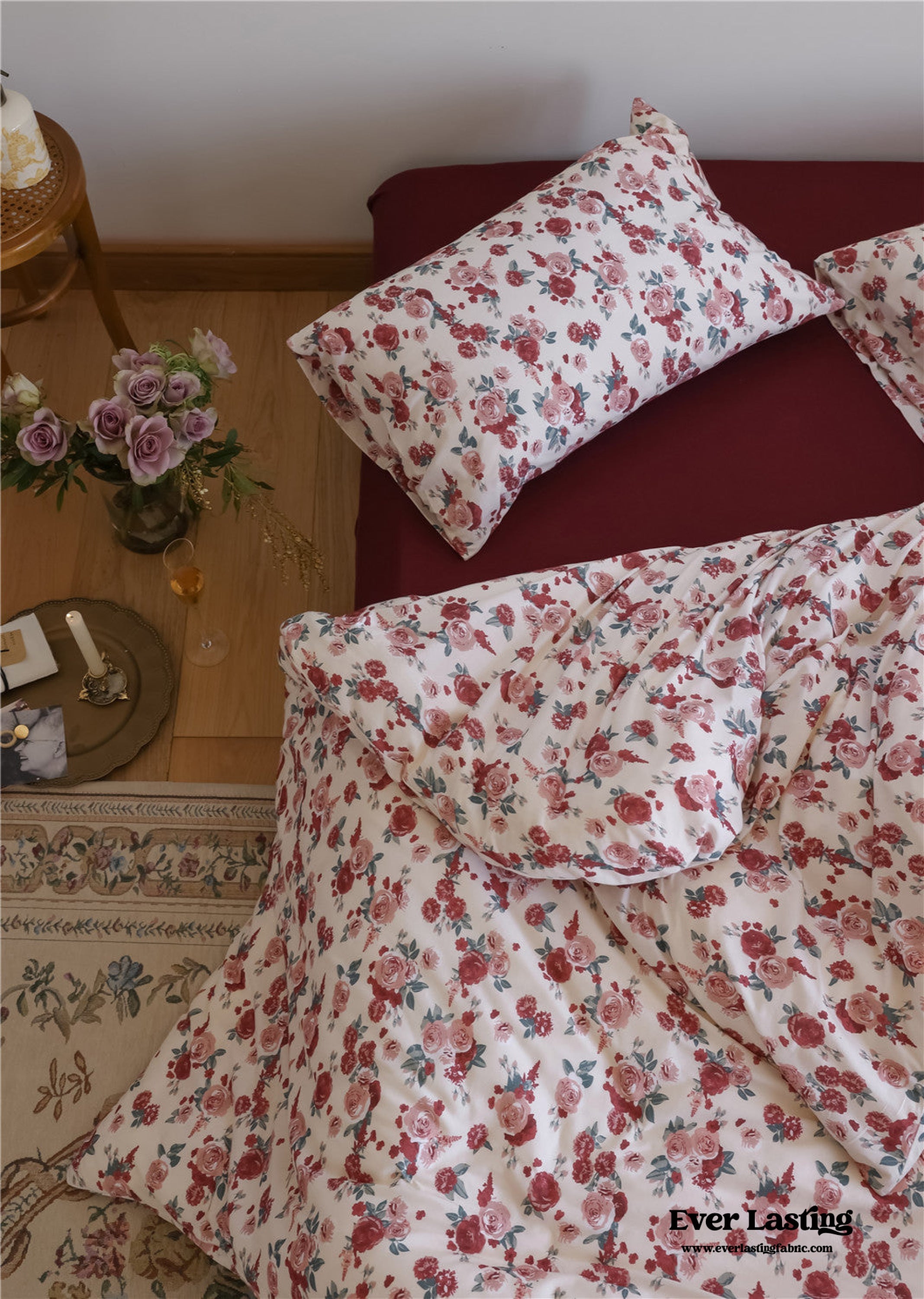 Vintage Floral Jersey Knit Bedding Bundle