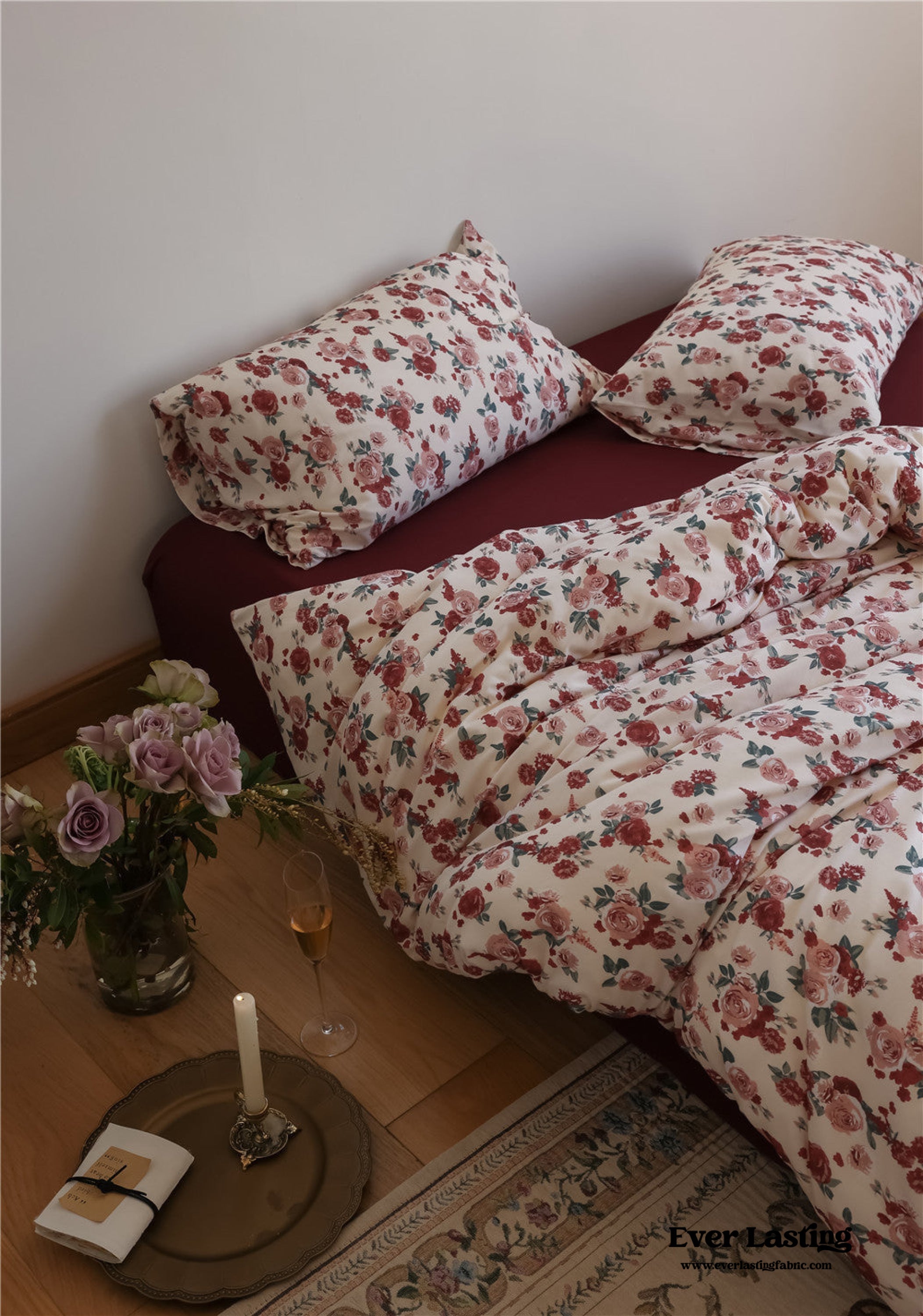 Vintage Floral Jersey Knit Bedding Bundle