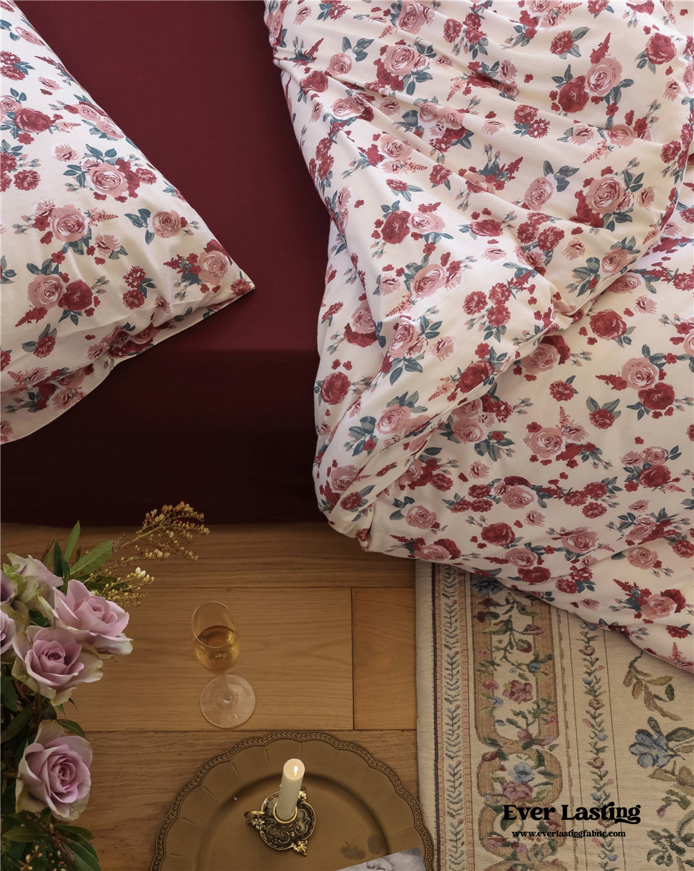Vintage Floral Jersey Knit Bedding Bundle