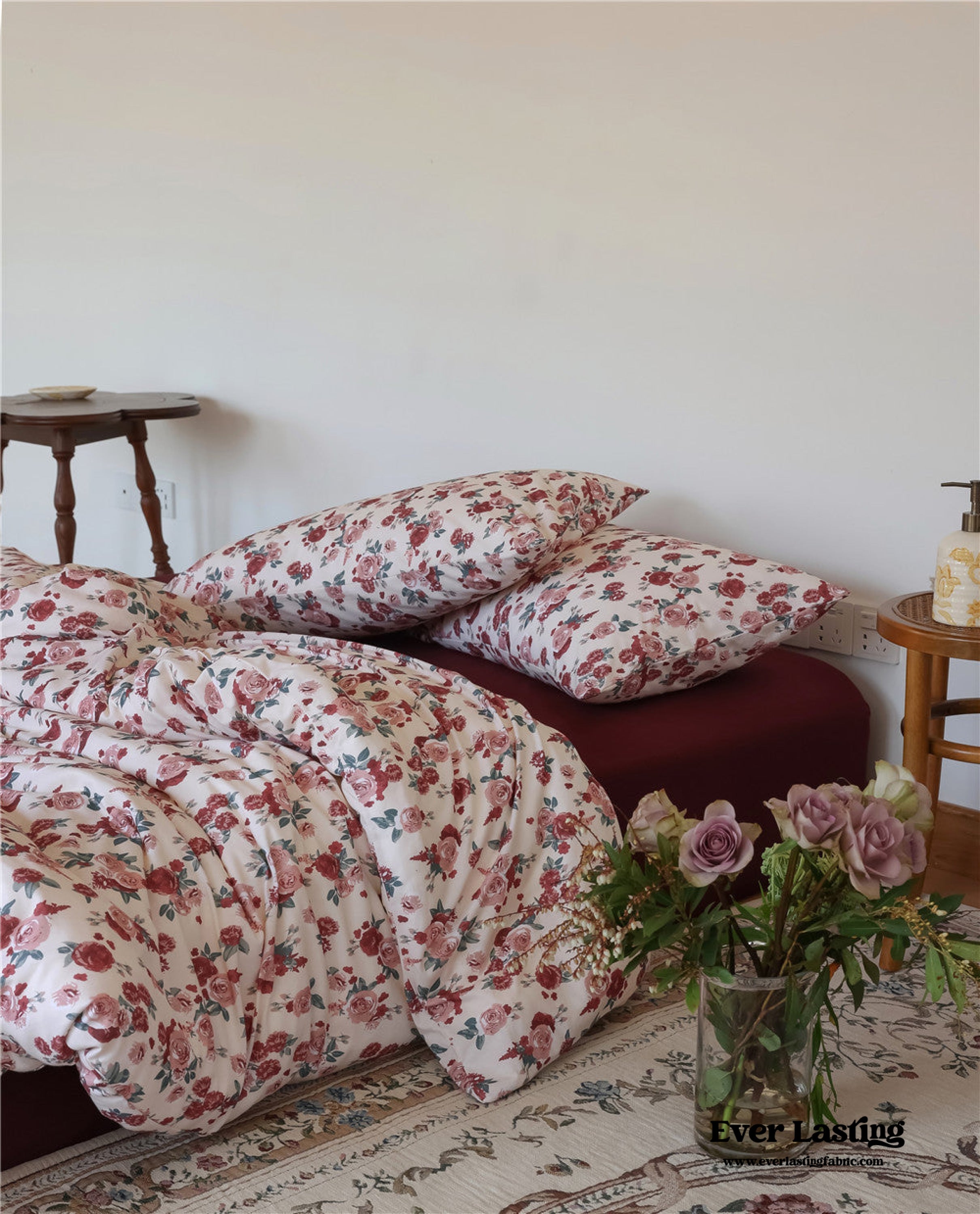 Vintage Floral Jersey Knit Bedding Bundle