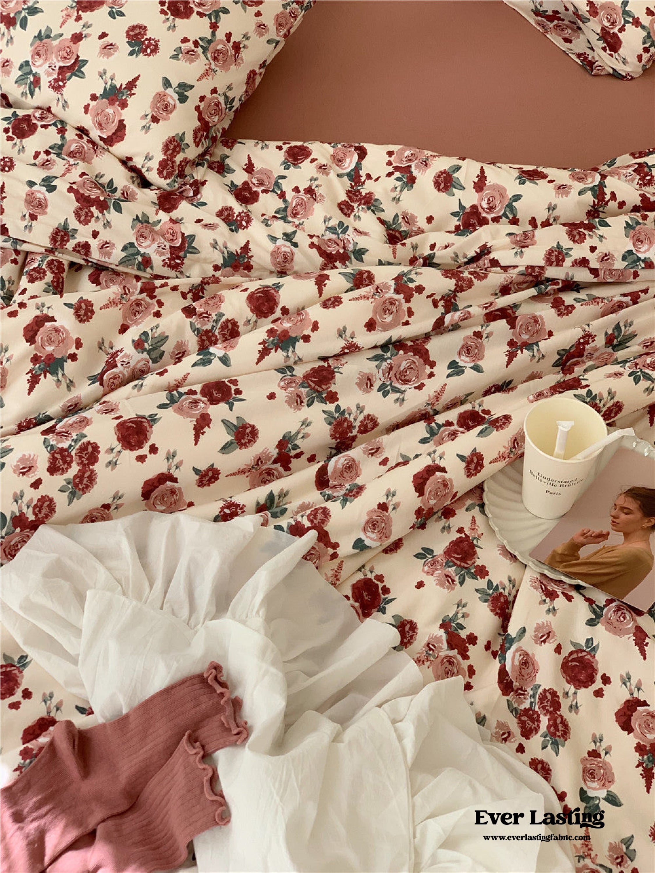 Vintage Floral Jersey Knit Bedding Bundle