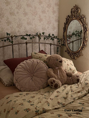 Vintage Inspired Floral Bedding Set - Brown + Beige