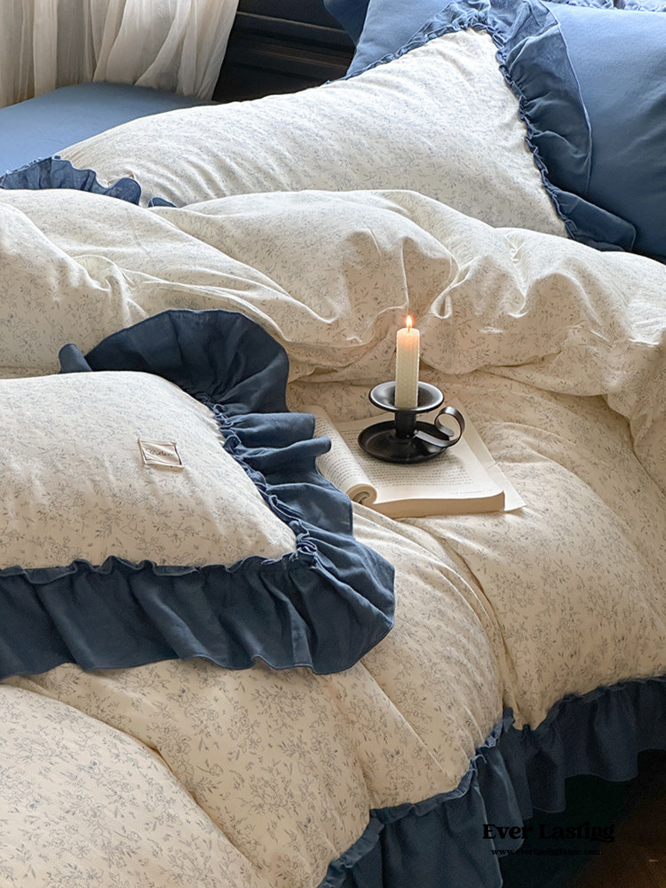 Vivienne Floral Double Gauze Bedding Set - Blush Pink