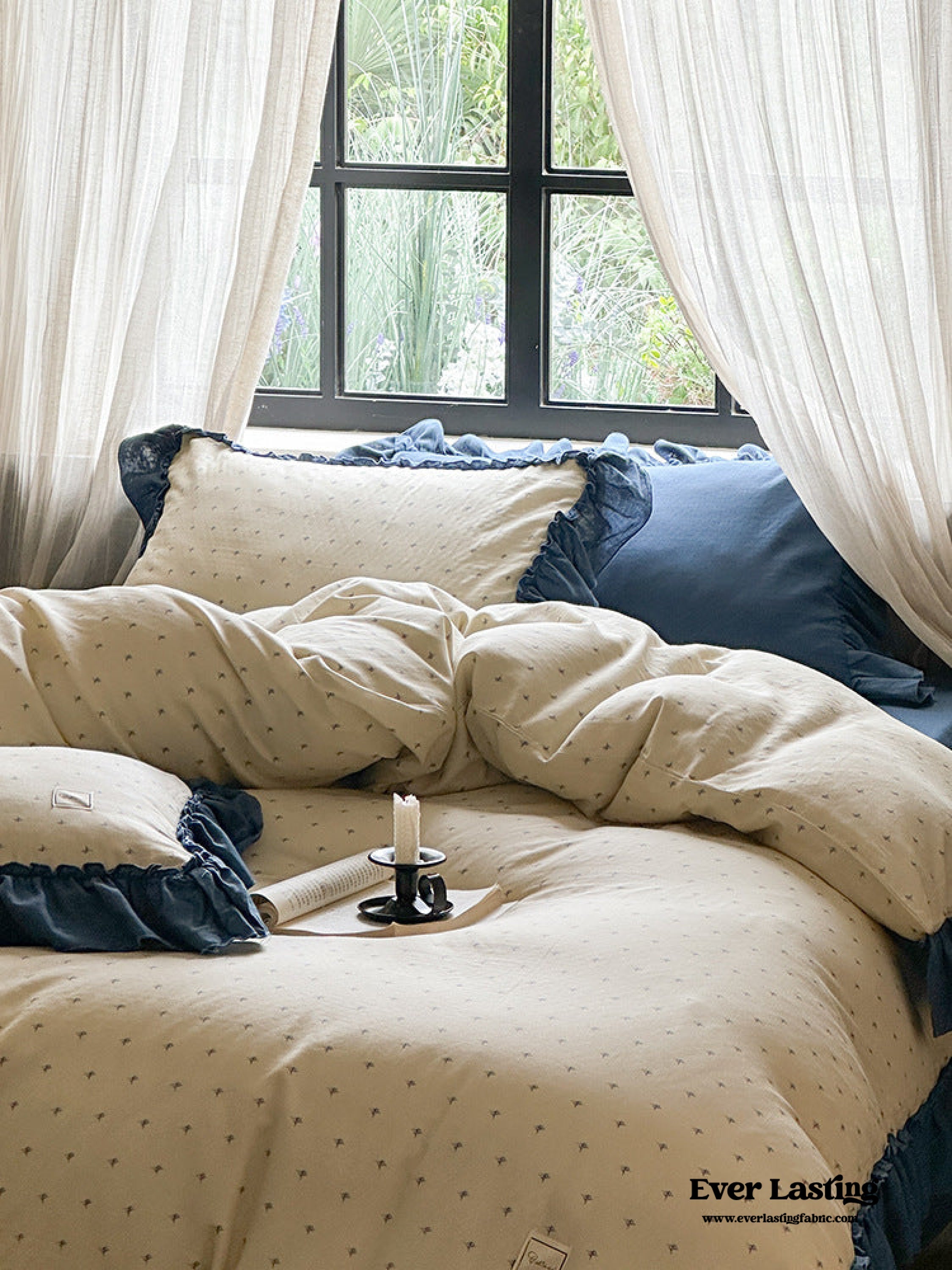 Vivienne Floral Double Gauze Bedding Set - Blush Pink