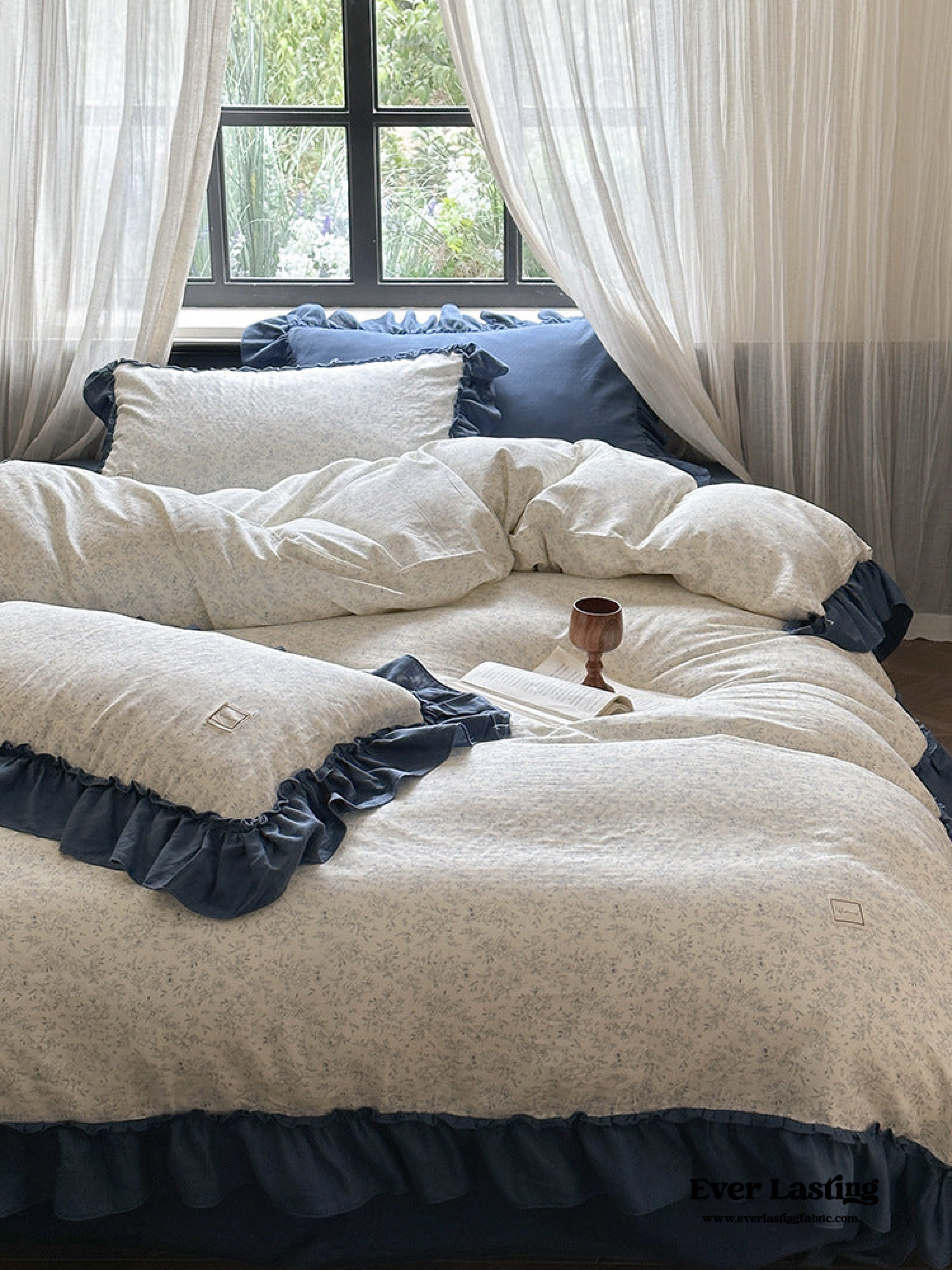 Vivienne Floral Double Gauze Bedding Set - Blush Pink