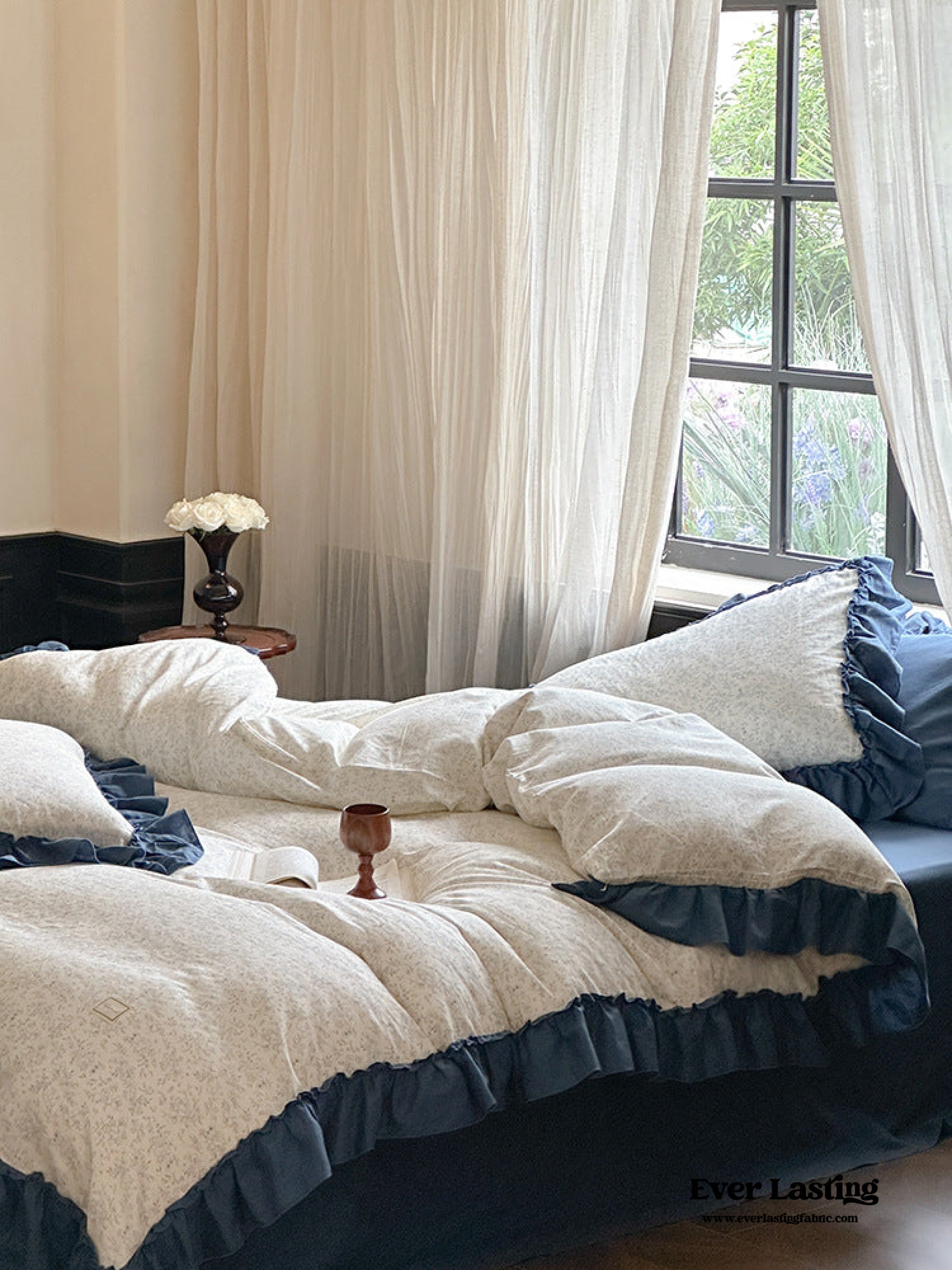 Vivienne Floral Double Gauze Bedding Set - Blush Pink