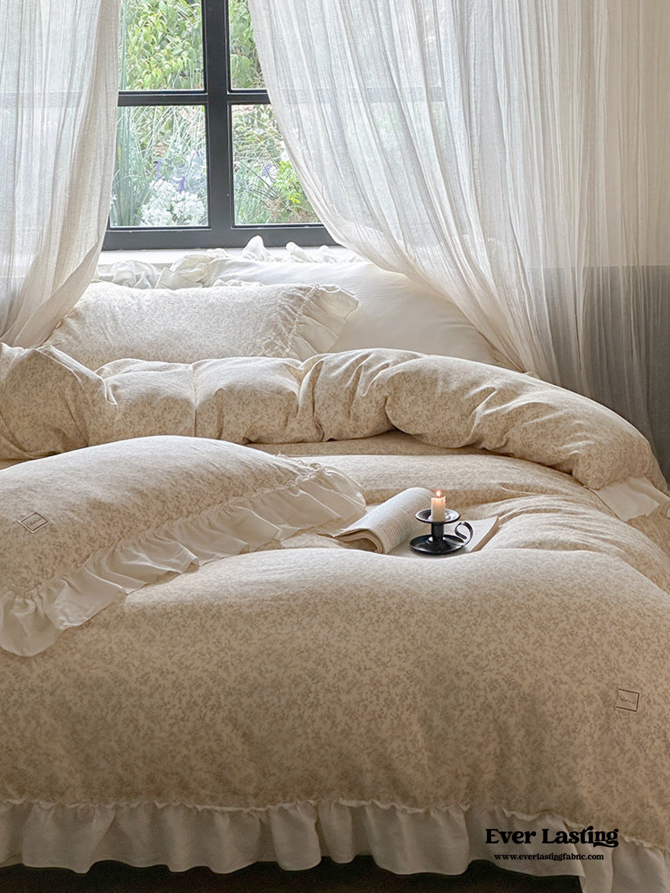 Vivienne Floral Double Gauze Bedding Set - Light Pink
