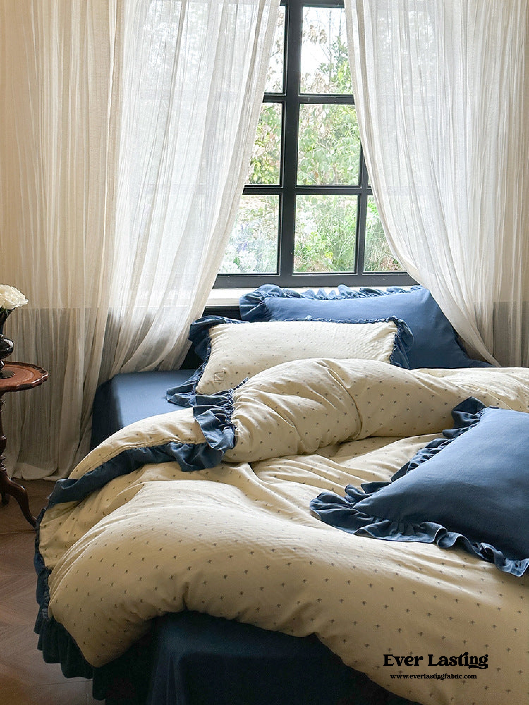 Vivienne Floral Double Gauze Bedding Set - Light Pink