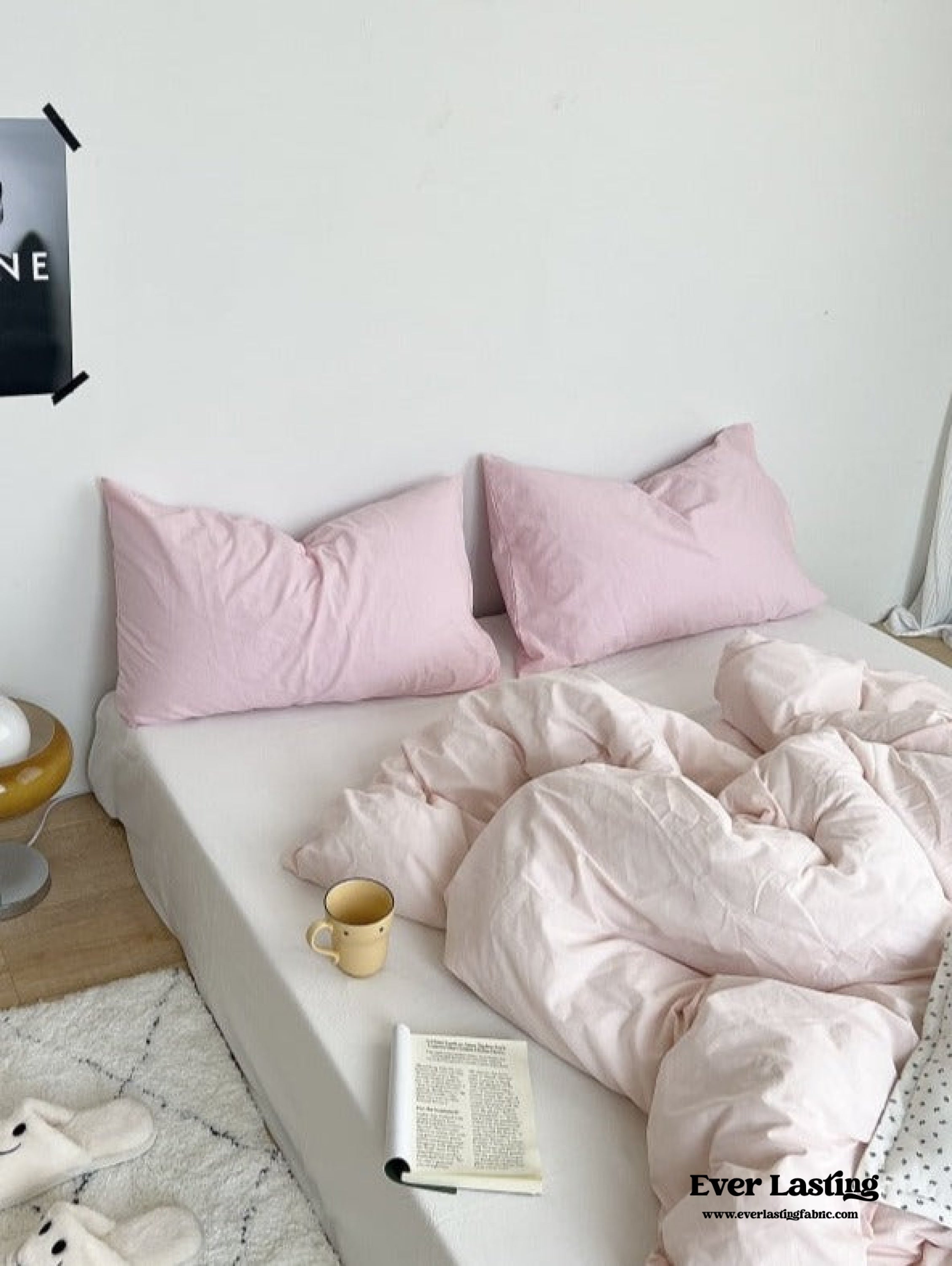Washed Cotton Bedding Set - White Mixed
