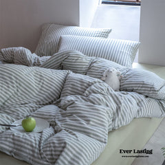 Wren Fresh Striped Jersey Knit Bedding Set - Green