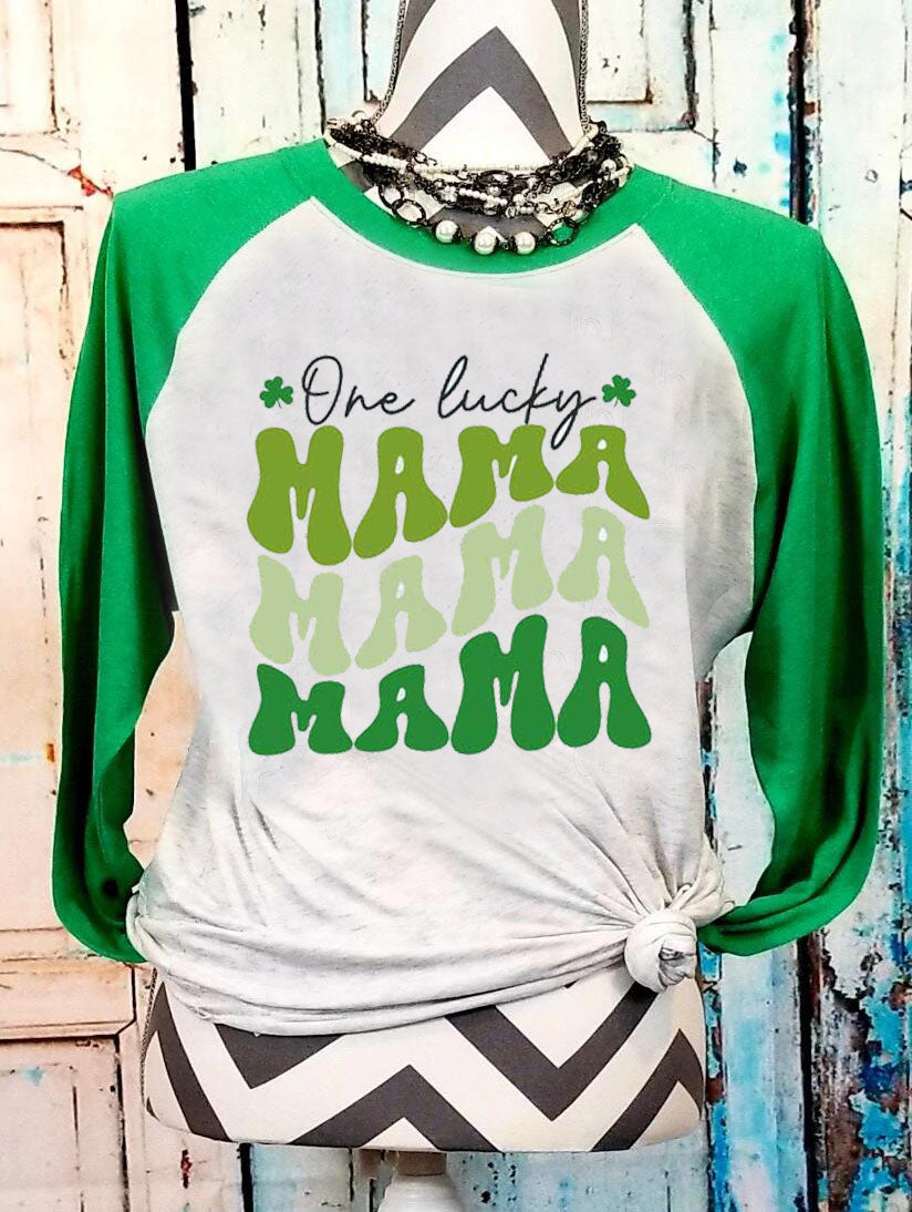 Camiseta con estampado de la suerte de MAMA 