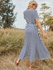 Short Sleeve Striped Dress