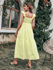 High Waist Sleeveless Long Swing Dress