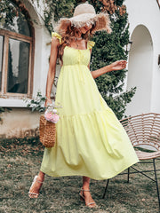 High Waist Sleeveless Long Swing Dress