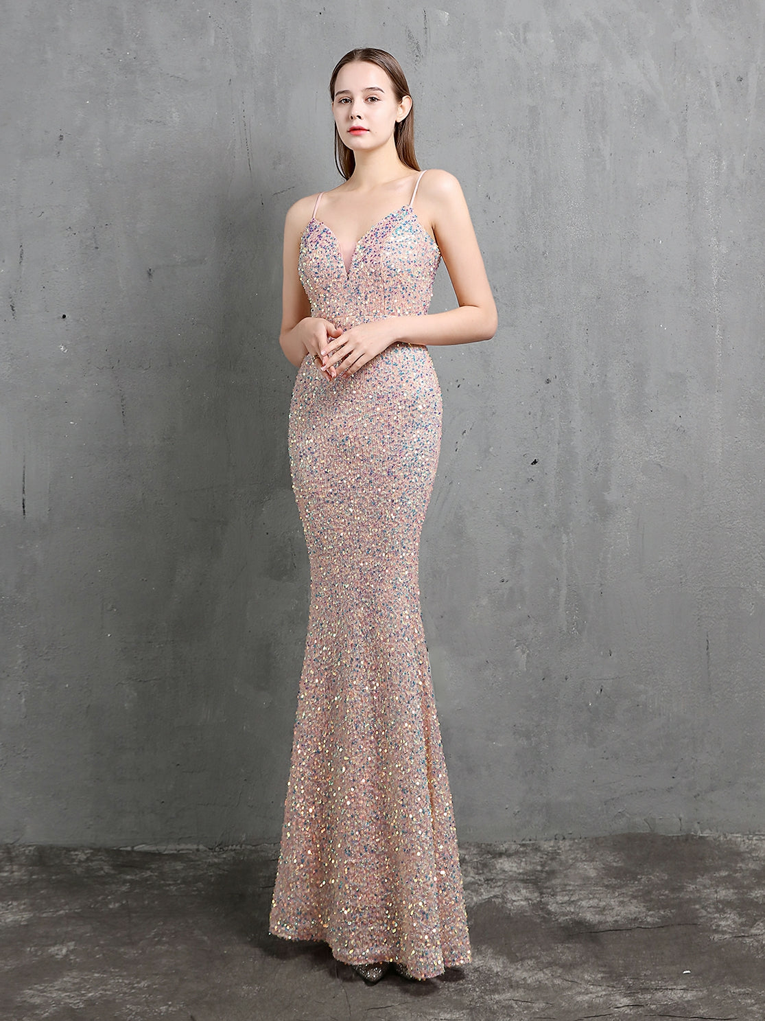 Colorful Sequin party evening dress