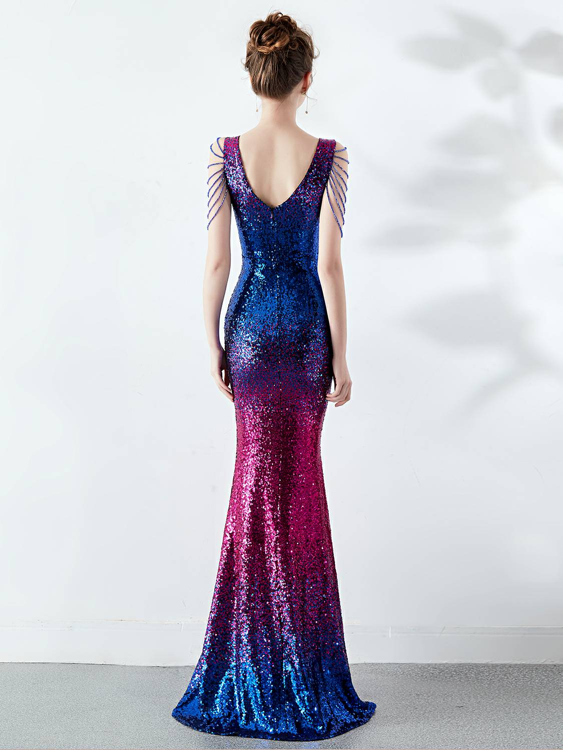 Gradient sexy evening dress