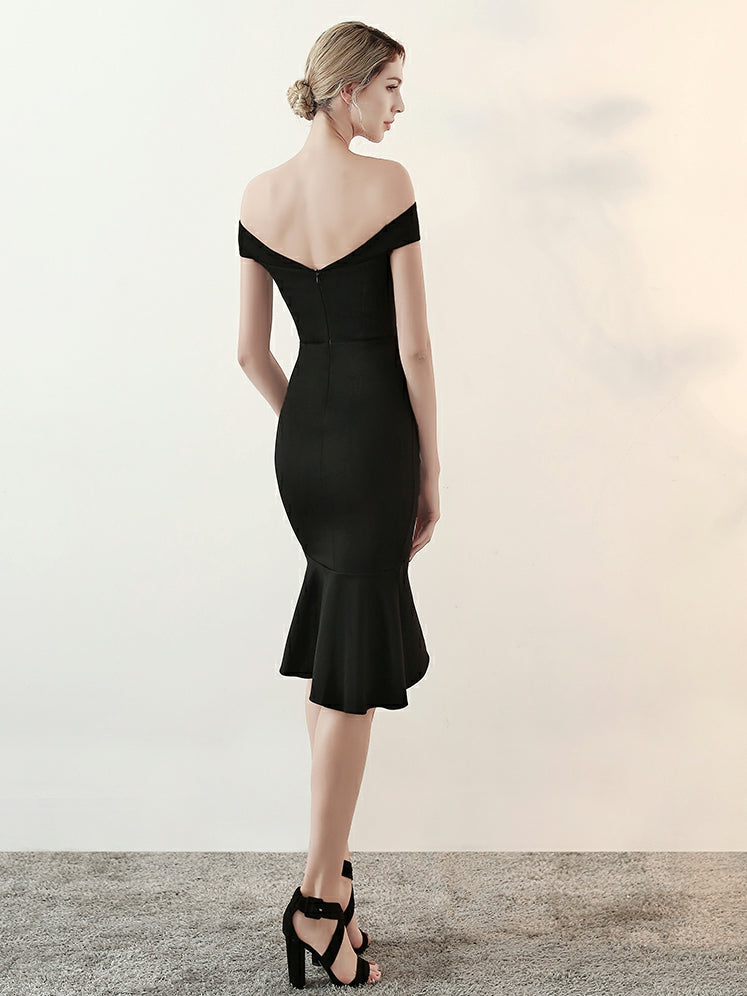 Mid length one shoulder sexy evening dress